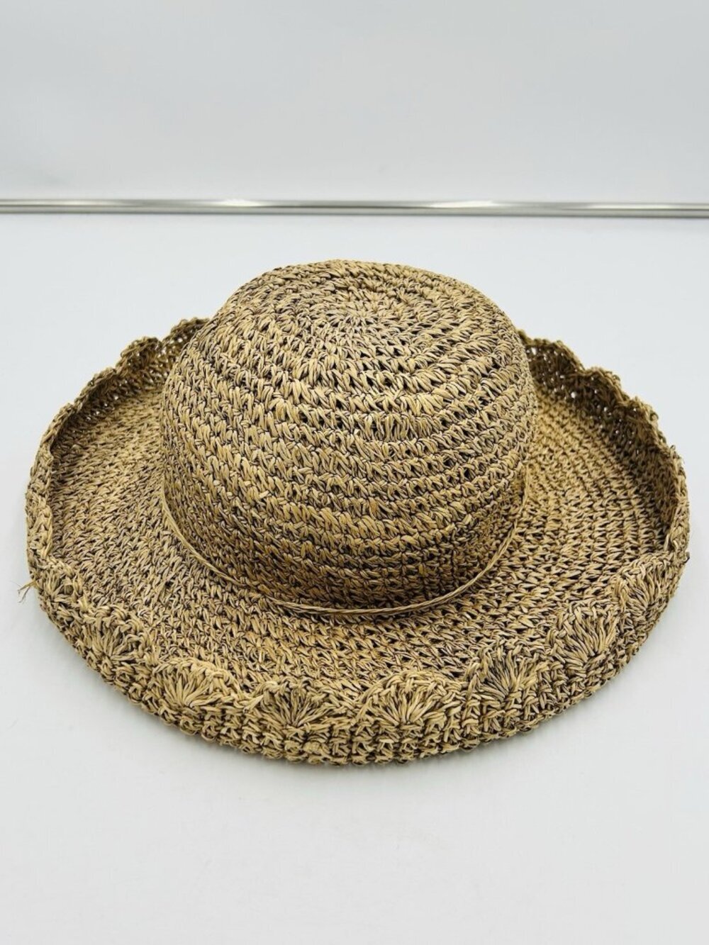 San Diego Hat Company Curled Rim Sun Hat Bow OS 100% Straw Packable
